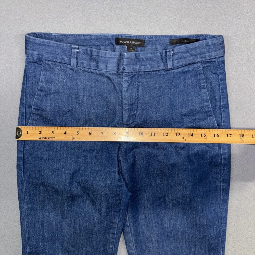 Banana Republic Pants Womens 2 Logan Bootcut Flat Front Stretch Cotton Twill
